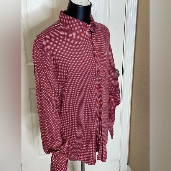 Cinch Shirt Mens XL Red Long Sleeve Button Up Western Cowboy - Picture 8 of 9